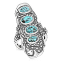 D'Joy Artisan Crafted Blue Moon Turquoise Ring in Black Oxidized Sterling Silver (Size 10.0) 2.80 ctw - Sticky add to cart bar