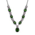 D'Joy Chrome Diopside and Orissa Rhodolite Garnet 4.20 ctw Butterfly Necklace in Rhodium Over Sterling Silver 18 Inches - Sticky add to cart bar