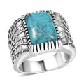 Artisan Crafted Blue Moon Turquoise Solitaire Ring Sterling Silver (Size 10) 5.60 ctw - Sticky add to cart bar