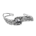 D'Joy Artisan Crafted White Buffalo 10.20 ctw Southwest Cuff Bracelet in Black Oxidized Sterling Silver (7.25 In) - Sticky add to cart bar