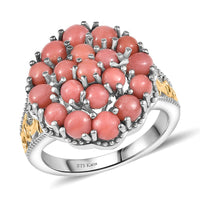 Karis Oregon Peach Opal, Lagoon Apatite Ring in 18K YG Plated and Platinum Bond (Size 10.0) 2.20 ctw