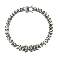 Premium Malagasy Pine Apatite and White Zircon 10.65 ctw Bracelet in Rhodium OverSterling Silver (7.25 In)