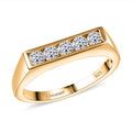 Luxuriant Lab Grown Diamond G-H SI 0.50 ctw Men's Ring in 18K Vermeil Yellow Gold Over Sterling Silver - Sticky add to cart bar