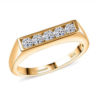 Luxuriant Lab Grown Diamond G-H SI 0.50 ctw Men's Ring in 18K Vermeil Yellow Gold Over Sterling Silver