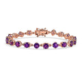 Karis African Amethyst Fancy Bracelet in 18K RG Plated (6.50 In) 8.60 ctw - Sticky add to cart bar