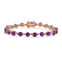 Karis African Amethyst Fancy Bracelet in 18K RG Plated (6.50 In) 8.60 ctw