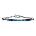 Venice Blue Diamond I1-I2 1.00 ctw Bracelet in Rhodium Over Sterling Silver (6.50 In) - Sticky add to cart bar