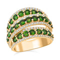 Chrome Diopside and White Zircon 6.60 ctw Ring in 18K Vermeil Yellow Gold Over Sterling Silver - Sticky add to cart bar