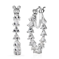 D'Joy Golconda Topaz 3.60 ctw Floral Vines Hoop Earrings in Platinum Over Sterling Silver