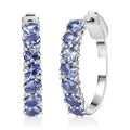 D'Joy Tanzanite and White Zircon 2.70 ctw Celestial Symphony Earrings in Rhodium Over Sterling Silver - Sticky add to cart bar