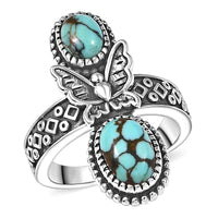 Artisan Crafted Blue Moon Turquoise 2.30 ctw Ring in Black Oxidized Sterling Silver (Size 10.0)