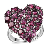 Orissa Rhodolite Garnet Ring in Rhodium Over Sterling Silver (Size 10.0) 10.80 ctw