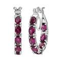 D'Joy Orissa Rhodolite Garnet 8.90 ctw Vines Earrings in Rhodium Over Sterling Silver - Sticky add to cart bar