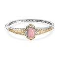 Karis Premium Oregon Peach Opal 4.50 ctw Bangle Bracelet in 18K YG Plated and Platinum Bond (7.25 In) - Sticky add to cart bar