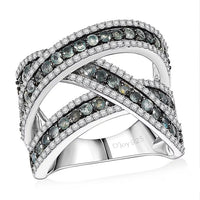 D'Joy Narsipatnam Alexandrite, White Zirco  Ring in Rhodium Over Sterling Silver (Size 10.0) 3.00 ctw