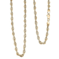 10K Yellow Gold 4mm Rope Chain Necklace (20 Inches) (6.50 g)