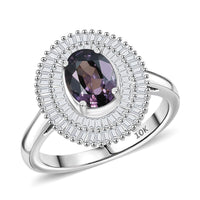 Epic Deal Luxoro 10K White Gold Premium Lavender Spinel White Diamond (I2) (0.70 cts) Ring (Size 10.0) 2.20 ctw