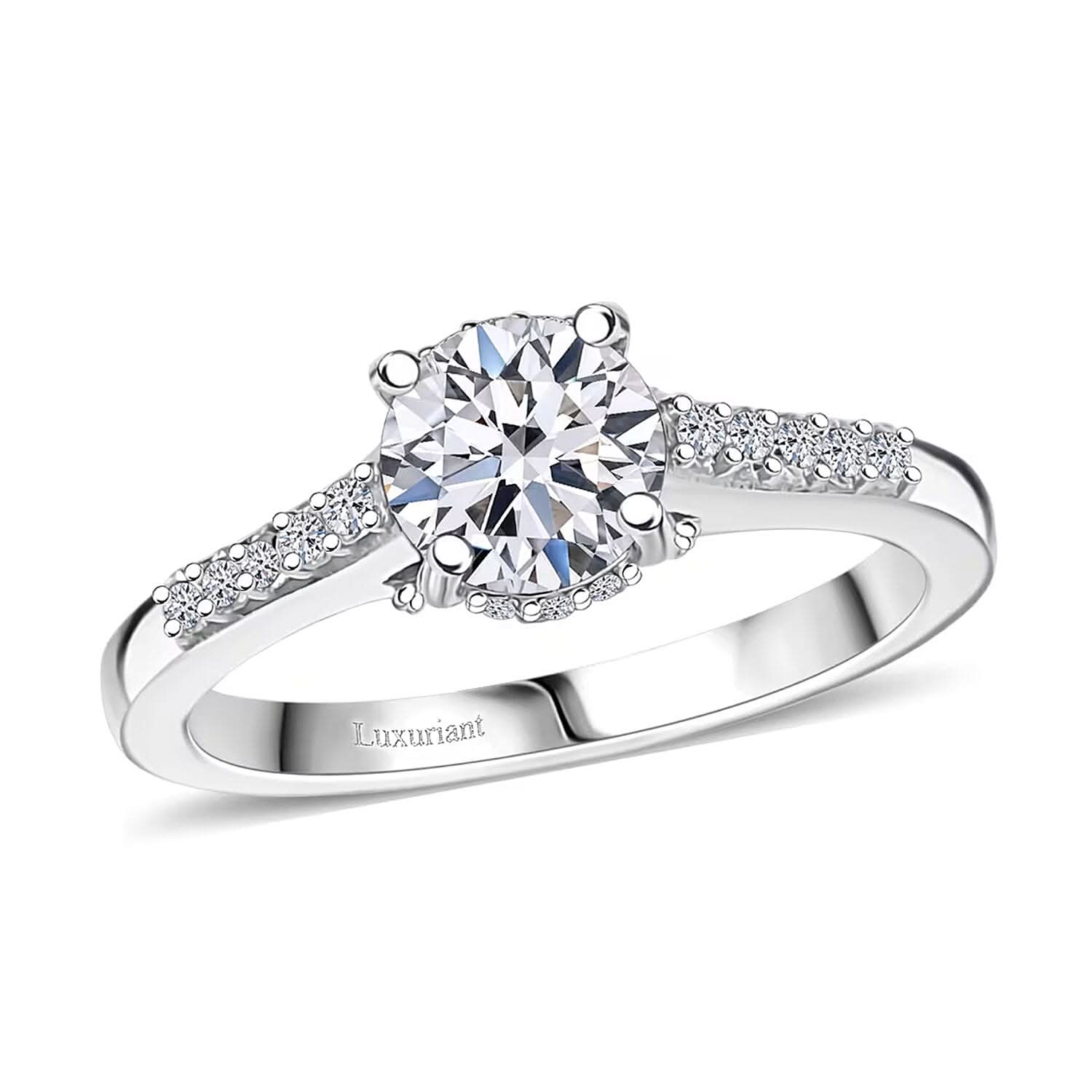 Luxuriant Lab Grown Diamond Ring in Rhodium Over Sterling Silver 1.25 ctw