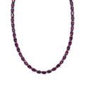 D'Joy Orissa Rhodolite Garnet 39.0 ctw Tennis Necklace in Rhodium Over Sterling Silver 18 Inches - Sticky add to cart bar