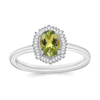 Natural Calabar Green Tourmaline and Diamond 1.19 ctw Ring in 18K Vermeil Rose Gold Over Sterling Silver (Size  10.0)