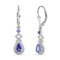 D'Joy Tanzanite and White Zircon 1.20 ctw Royal Vintage Earrings in Rhodium Over Sterling Silver - Sticky add to cart bar