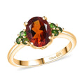 Premium Brazilian Cherry Citrine, Chrome Diopside 1.85 ctw Ring in 18K Vermeil Yellow Gold Over Sterling Silver (Size 10.0) - Sticky add to cart bar