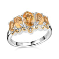 Brazilian Citrine 2.00 ctw 5 Stone Ring in Rhodium Over Sterling Silver (Size 10.0) - Sticky add to cart bar