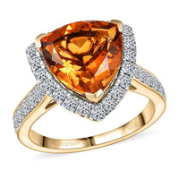 Luxoro 10K Yellow Gold AA LAGOAO Mandarin Citrine, Lab Grown Diamond (GH, SI) 4.74 ctw