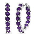 Karis African Amethyst 6.15 ctw Hoop Earrings in Platinum Bond - Sticky add to cart bar