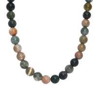 Multi Agate 220.00 ctw Beaded Necklace in Stainless Steel 18 Inches