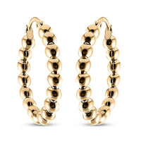 Ball Hoop Earrings in 10K Yellow Gold 2.56 Grams