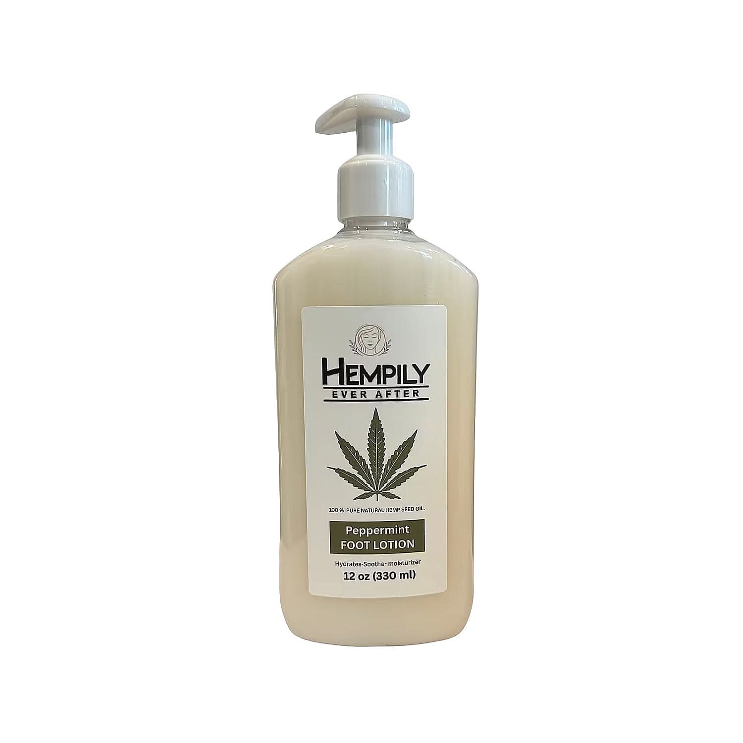 Hempily Ever After Pure Hemp Seed Oil Foot Lotion- Peppermint (12oz)