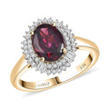 Luxoro 10K Yellow Gold AAA Radiant Ember Garnet, Diamond (I2) (0.34 cts) Ring (Size 10.0) 2.70 ctw - Sticky add to cart bar