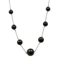 Elite Shungite 35.00 ctw Necklace in Rhodium Over Sterling Silver 20 Inches - Sticky add to cart bar