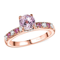 Premium Martha Rocha Kunzite, Multi Gemstone Ring in 18K Vermeil RG Over Sterling Silver 1.60 ctw