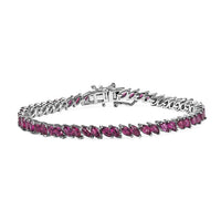Orissa Rhodolite Garnet Bracelet in Rhodium Over Sterling Silver (7.25 In) 10.25 ctw