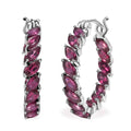 D'Joy Orissa Rhodolite Garnet 5.70 ctw Vines Earrings in Rhodium Over Sterling Silver - Sticky add to cart bar