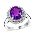 Karis African Amethyst and White Zircon 3.60 ctw Ring in Platinum Bond (Size 10.0) - Sticky add to cart bar