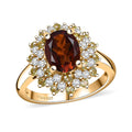 Brazilian Cherry Citrine and Multi Gemstone 2.90 ctw Ring in 18K Vermeil Yellow Gold Over Sterling Silver - Sticky add to cart bar
