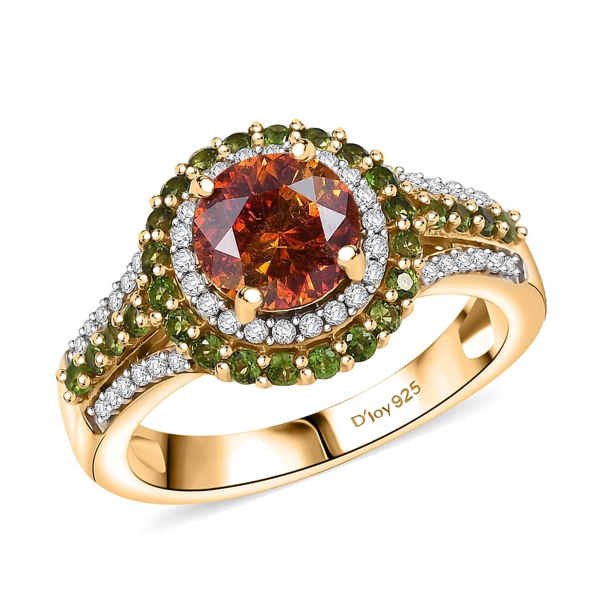D'Joy Picos Altos Sphalerite, Multi Gemstone Ring in 18K Vermeil YG Over Sterling Silver (Size 6.0) 2.75 ctw