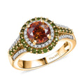 D'Joy Picos Altos Sphalerite, Multi Gemstone Ring in 18K Vermeil YG Over Sterling Silver (Size 6.0) 2.75 ctw - Sticky add to cart bar