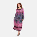 Blue Peacock Long Sleeve Smocked Maxi Dress - One Size Fits Most - Sticky add to cart bar