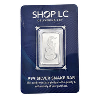 999 Fine Silver Serpent Bar 5 Grams
