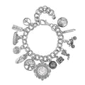 Strada Austrian Crystal Japanese Movement Bracelet Charm Watch in Rosetone (7.5-8.5In) - Sticky add to cart bar