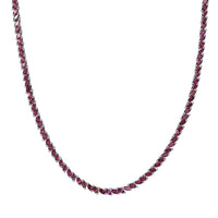 D'Joy D'Joy Orissa Rhodolite Garnet 25.40 ctw Vine Necklace in Rhodium Over Sterling Silver 18 Inches