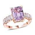 Premium Martha Rocha Kunzite, Moissanite Ring in 18K Vermeil RG Over Sterling Silver 4.60 ctw - Sticky add to cart bar