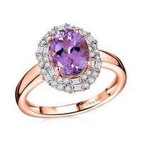 Premium Martha Rocha Kunzite and Moissanite 3.10 ctw Ring in 18K Vermeil Rose Gold Over Sterling Silver (Size 6.0)