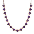 Karis African Amethyst 6.90 ctw Heart Necklace 18 Inches in 18K RG Plated - Sticky add to cart bar