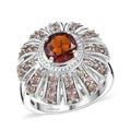 Karis Brazilian Cherry Citrine and Brown Zircon 3.10 ctw Ring Platinum Bond - Sticky add to cart bar