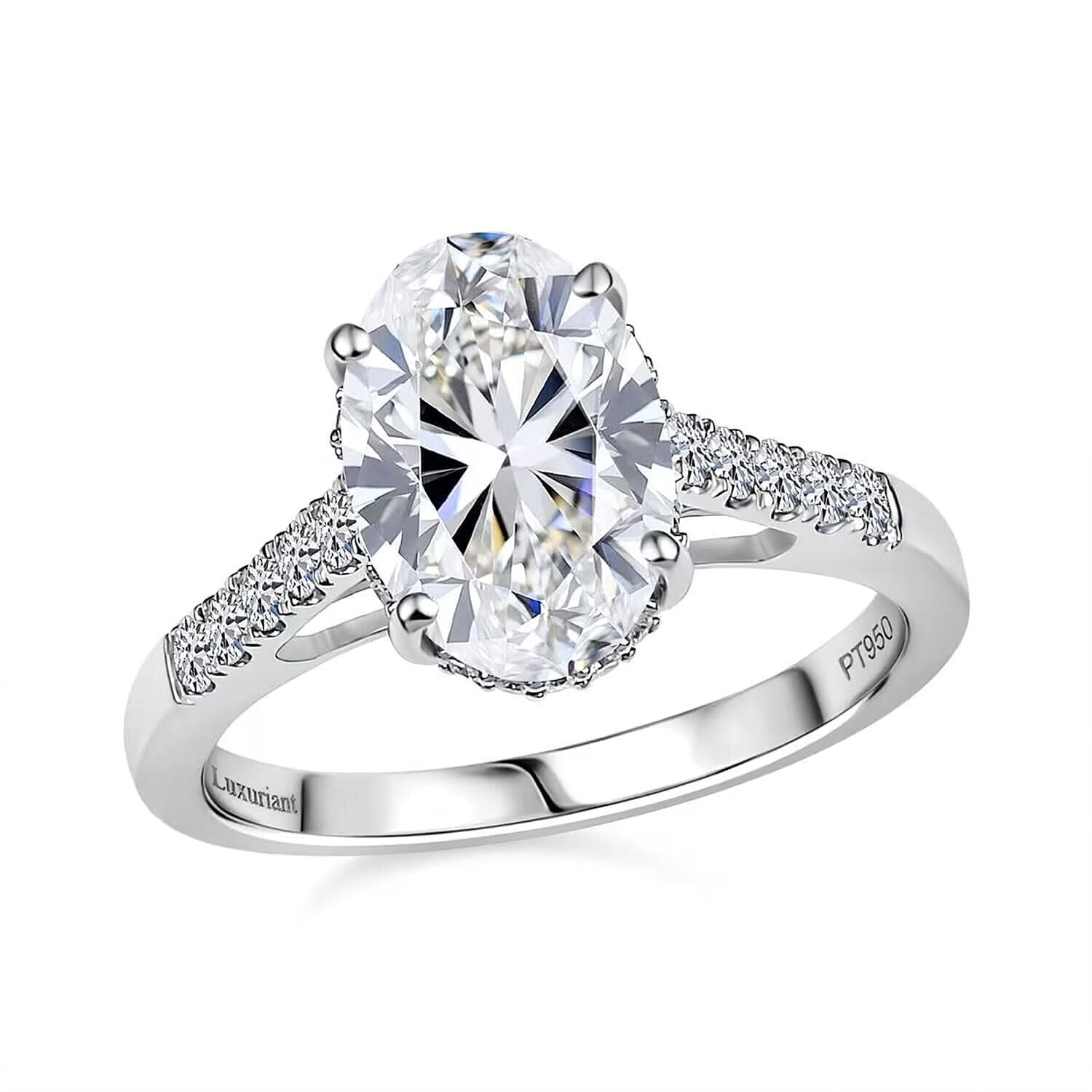 Luxuriant Lab Grown Diamond E-F VS 3.15 ctw Ring in 950 Platinum (Size 10.0)